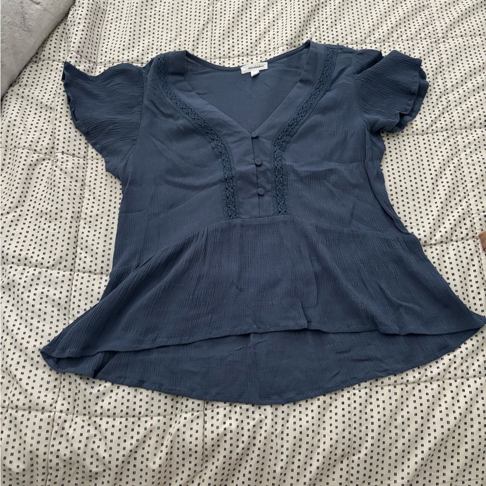 Dark Blue Cropped Shirt